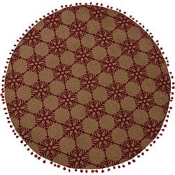Koberec okrúhly Vločka červená, 90 x 90 cm