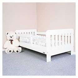 New Baby Detská posteľ so zábranou Erik biela, 160 x 80 cm