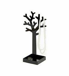 Stojan na šperky v tvare stromu Compactor - čierny plast 