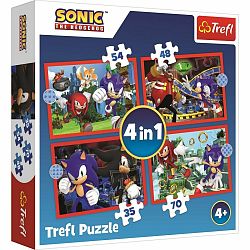Trefl Puzzle Sonic Dobrodružná jazda, 4v1 (35, 48, 54, 70 dielikov)