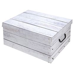 Úložný box s vekom Wood, biela