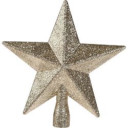 Vianočná špička na stromček Glitter star zlatá, 19 x 19 x 5 cm