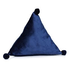 Domarex Vankúš pyramída Trevi Velvet modrá, 40 x 40 x 40 cm