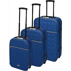 Koopman Sada textilných kufrov na kolieskach 3 ks, modrá