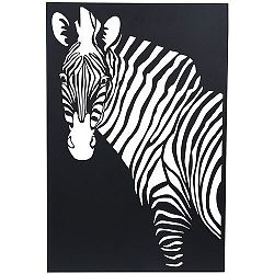 Koopman Závesná kovová dekorácia Zebra čierna, 30 x 40 cm