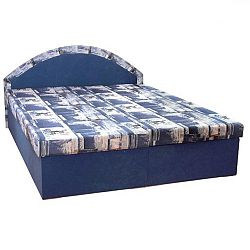 Manželská posteľ, pružinová, modrá/vzor, EDVIN 7