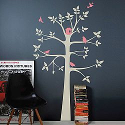 Samolepiaca dekorácia Sivý pastelový strom