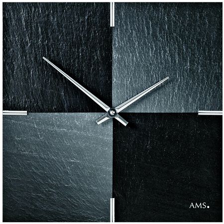 AMS 9520 dizajnové nástenné bridlicové hodiny, 30 x 30 cm