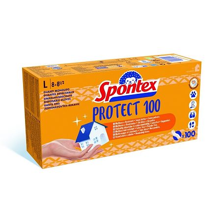 Spontex Protect jednorazové vinylové rukavice veľ. L, 100 ks