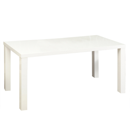 Jedálenský stôl, biela vysoký lesk HG, 140x80 cm, ASPER NEW TYP 3
