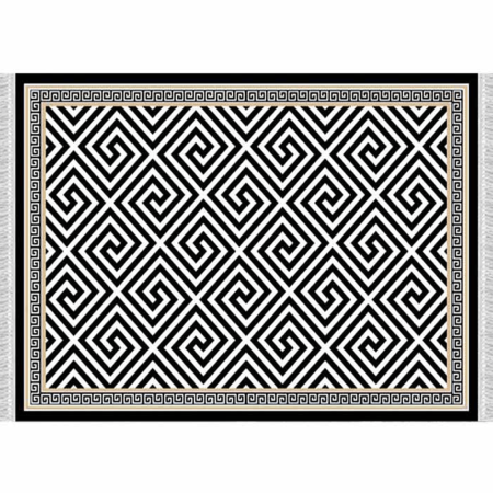 Koberec, čierno-biely vzor, 80x150, MOTIVE
