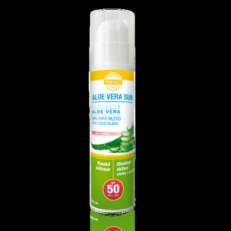 Topvet Aloe Vera Opaľovacie mlieko SPF 50, 200 ml